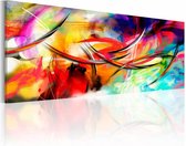 Schilderij - Dans van de regenboog, Multi-gekleurd