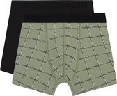 Basics shorts check green 2 pack voor Jongens | Maat 170/176