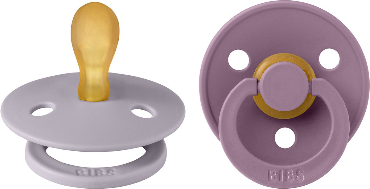 BIBS - Colour Fopspeen - Symmetrisch - Maat 2 - Fossil Grey / Mauve - Duopack