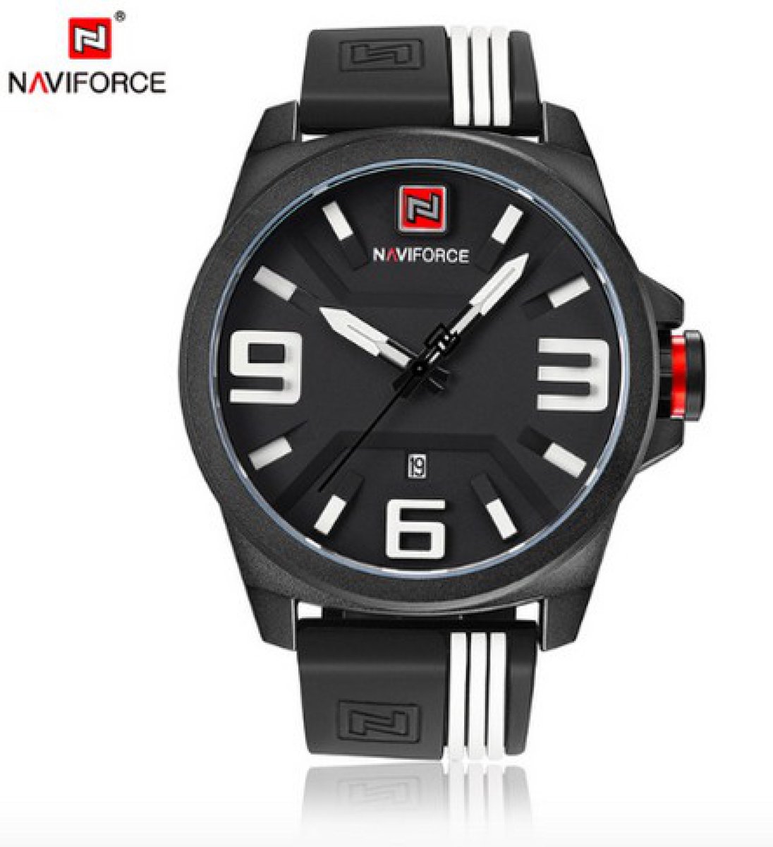 Naviforce Horloge H249 Ø 47 mm - Zwart/Wit - Inclusief horlogedoosje