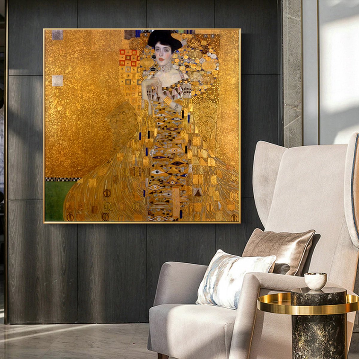 Peinture sur toile Gustav Klimt Les larmes d'or et le baiser * - Art mural  - Couleur 