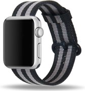 watchbands-shop.nl bandje - bandje geschikt voor Apple Watch Series 1/2/3/4 (38&40mm) - GrijsZwart