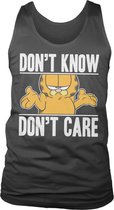 Garfield Tanktop -2XL- Don't Know - Don't Care Zwart