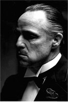 The Godfather Poster -L- Marlon Brando - Godfather Black & White Photo Zwart/Wit