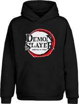 Demon Slayer Hoodie Trui Zwart Logo Maat M
