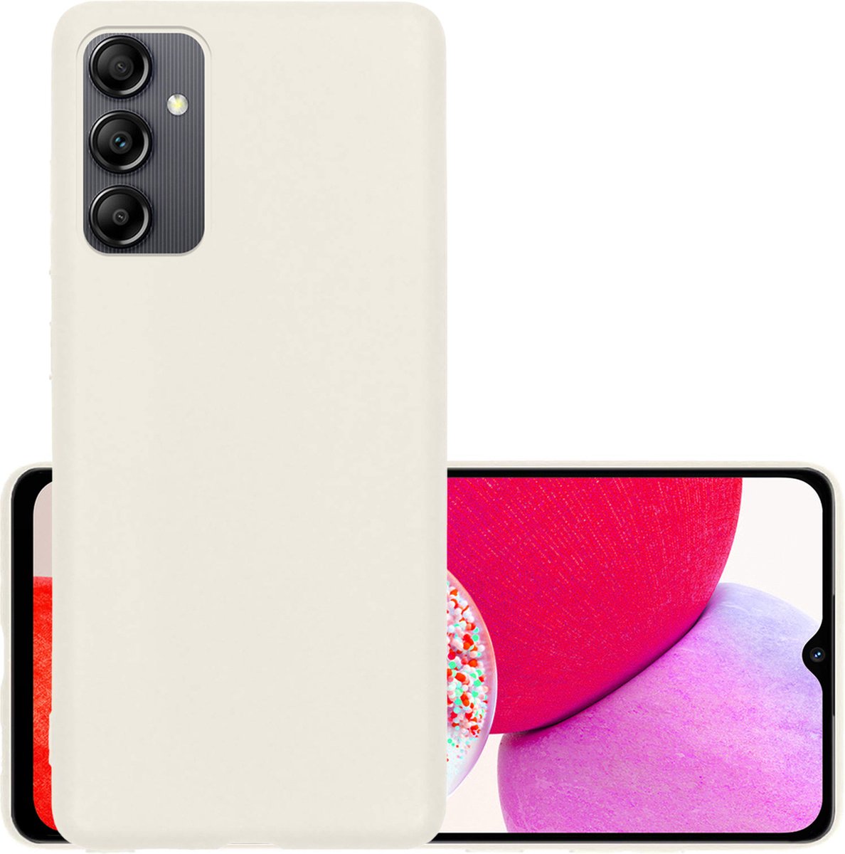 Hoesje - Geschikt voor Samsung Galaxy A14 - Sterk & Shockproof - Hoes Cover - Siliconen Case - Wit