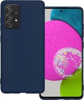 Hoes Geschikt voor Samsung A52s Hoesje Siliconen Back Cover Case - Hoesje Geschikt voor Samsung Galaxy A52s 5G Hoes Cover Hoesje - Donkerblauw.