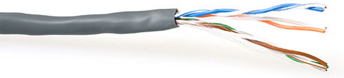 ACT ES500A CAT5E U/UTP PVC Kabel Massief Grijs - 500 meter