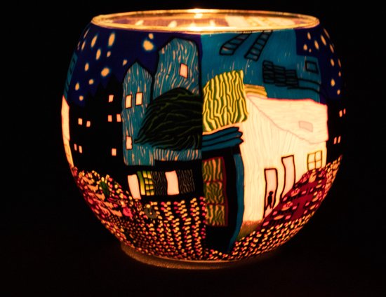 Cafe bij Nacht Windlicht geïnspireerd op Van Gogh | bol