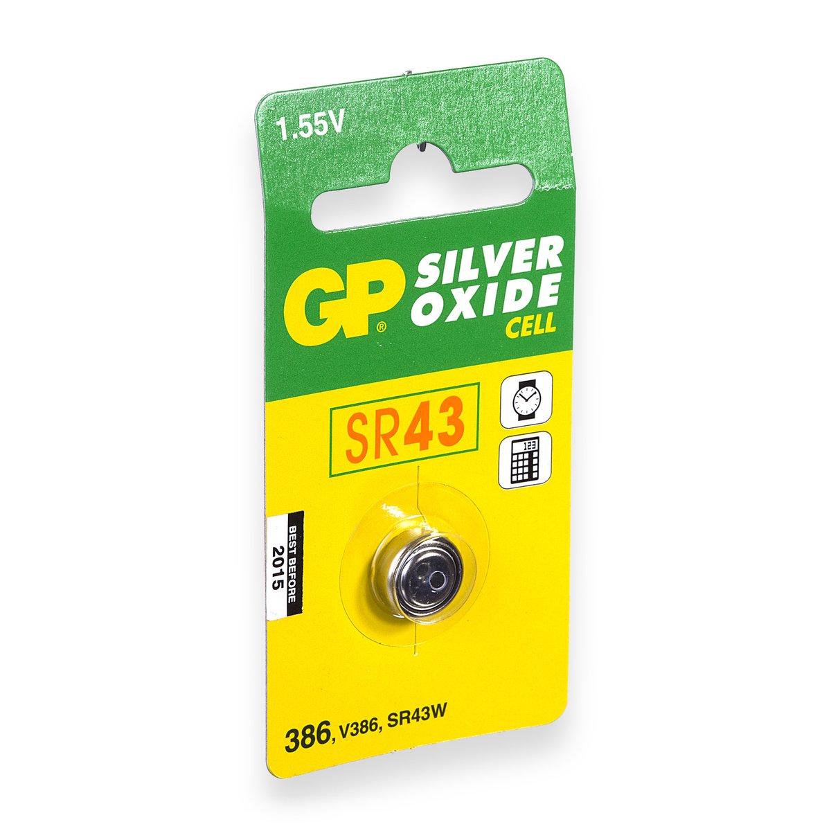 GP Batteries Super Alkaline GP386, Wegwerpbatterij, Zilver-oxide (S), 1,55 V, 1 stuk(s), 120 mAh, 11.6 x 4.2