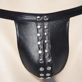Kangxinsheng Transparentes Schwarz Herren Latex Tanga,Mode Latex Shorts Männer,Geeignet für Party Cosplay Club Kostüme-S