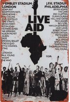 Metalen wandbord Live Aid - 20 x 30 cm