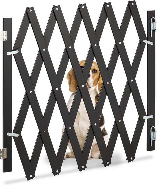 Barrière pour chien extensible Relaxdays - noire - barrière d