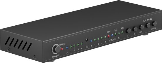 Goobay HDMI schakelaar 4 naar 1 met afstandsbediening - HDMI2.0 (4K Goobay HDMI schakelaar 4 naar 1 met afstandsbediening - HDMI2.0 (4K