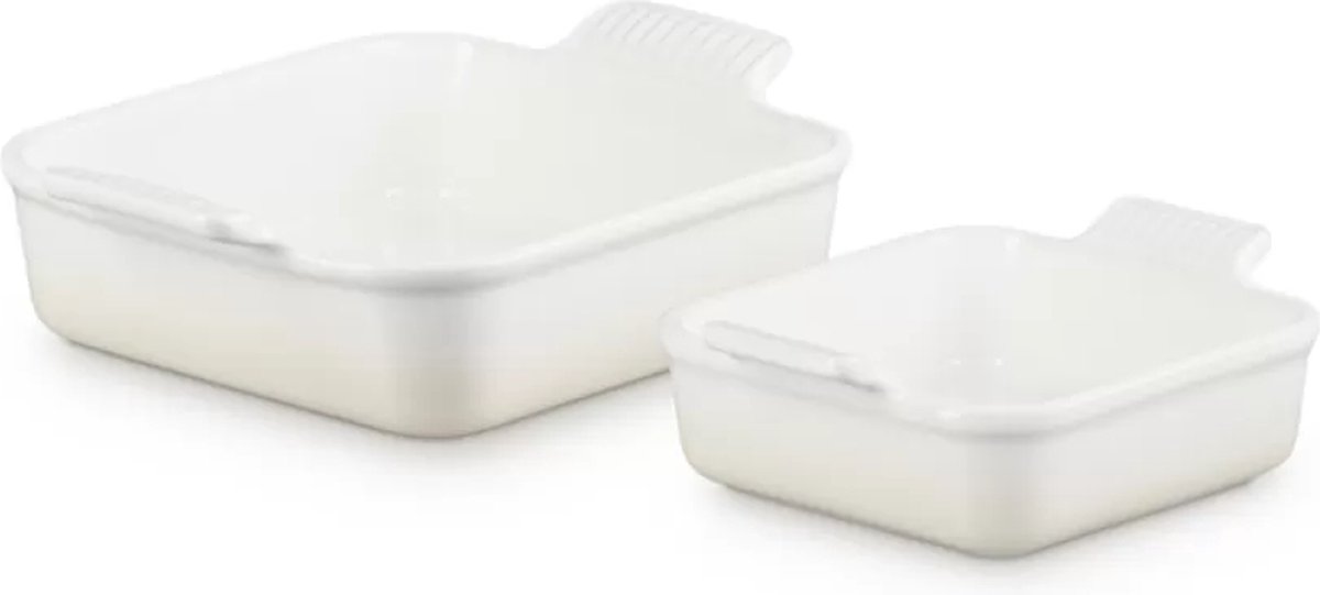 Le Creuset aardewerk set van 2 ovenschaal 13cm + 20cm meringue