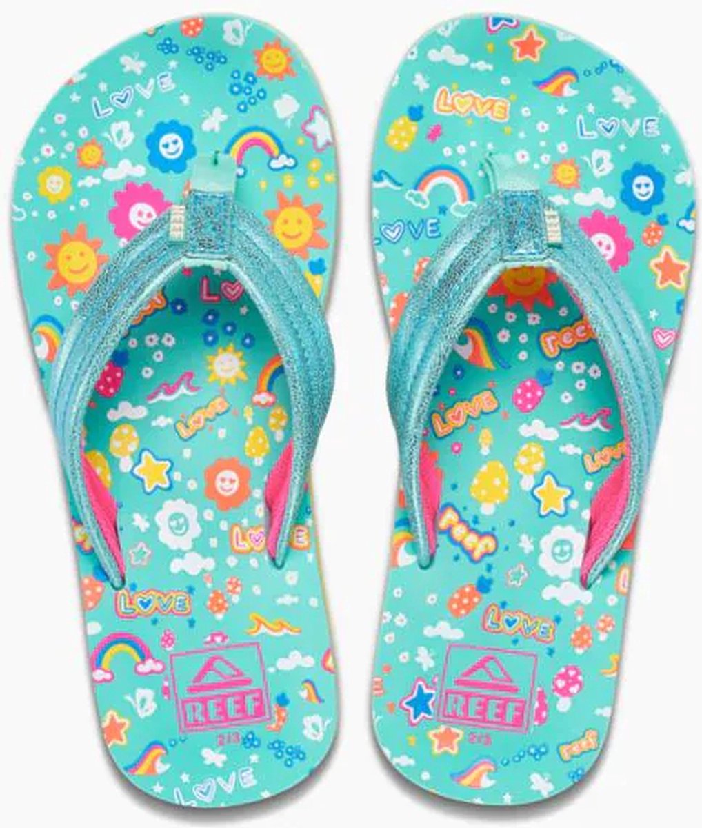 Reef Slippers Kids Ahi Little Rainbow Groen
