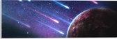 Acrylglas - Kometen Richting Planeet - 60x20 cm Foto op Acrylglas (Wanddecoratie op Acrylaat)