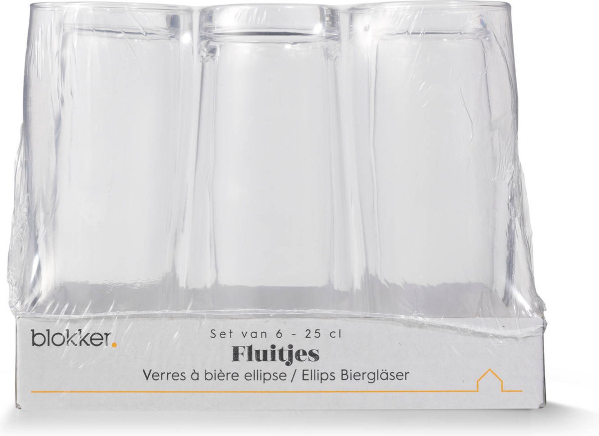 Blokker Fluitjes - cl - 6 stuks - Bierglas - |