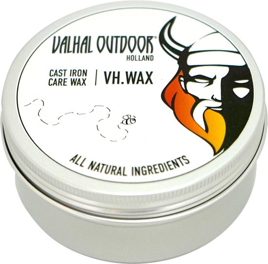 Valhal Outdoor wax voor gietijzeren pannen - 125gr - verzorging, onderhoud en inbranden - VH.WAX