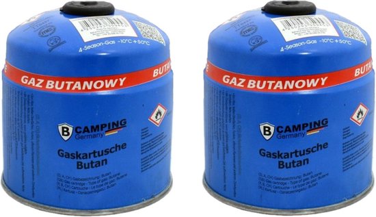 Recharge de cartouche de gaz butane - 2x - 500 grammes - pour réchaud/ réchaud de camping | bol