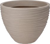 Pro Garden Plantenpot/bloempot Dunes - Tuin - stevig kunststof - beige/zand - D40 x H31 cm - Voor buiten