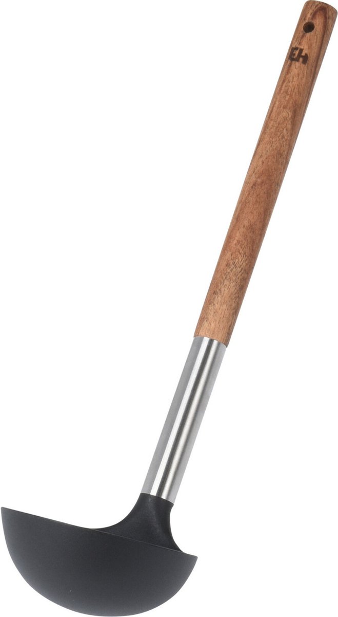 Excellent Houseware Opschep/soeplepel - kunststof/hout - 31 cm - Keukengerei