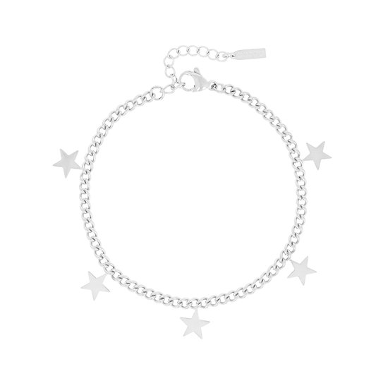 OOZOO Jewellery - zilverkleurige armband met sterretjes - SB-1015