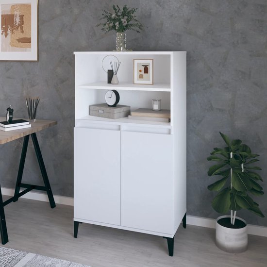 Dressoir 70x40,5x75 cm spaanplaat hoogglans wit kopen