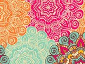 Vloerkleed vinyl | Mandala roze/oranje | 170x240 cm