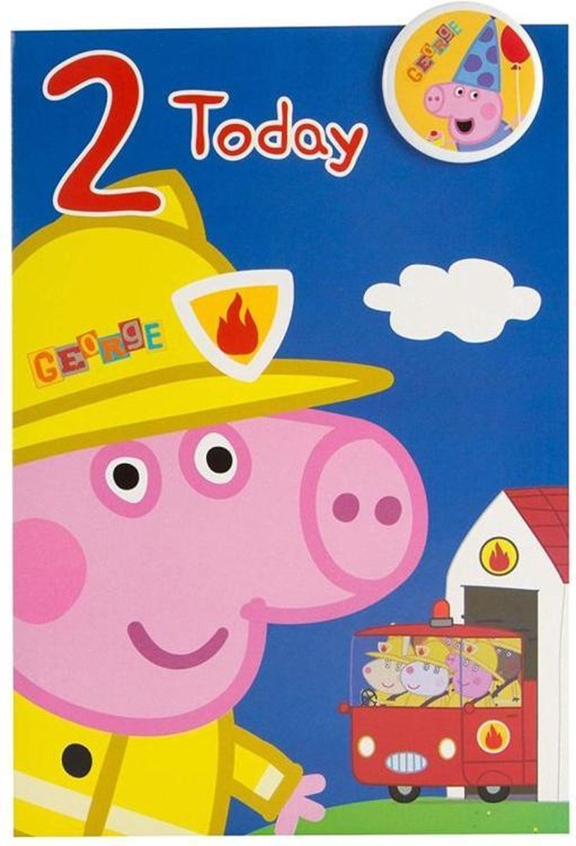 Peppa Pig Verjaardagskaart - Officiële Danilo Kaart, Kleurrijk, Met Envelop, Groot Feestontwerp, Geschikt Voor Jonge Fans