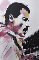 Poster Muziek - Freddie Mercury Poster - Queen - Abstract Poster - 51x71cm - We will rock you - Geschikt om in te lijsten