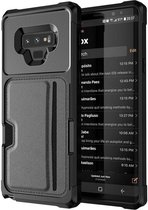 DrPhone Galaxy Note 9 TPU Kaart Armor Case - Lederen portemonnee kaarthouder Cover - Schokbestendig TPU Bumper met