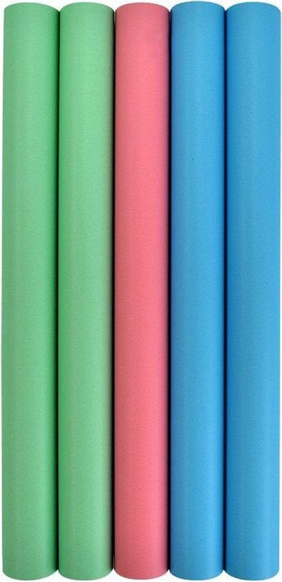Verhaak Kaftpapier - 5 rollen - Pastel roze blauw groen - 4m x 35cm