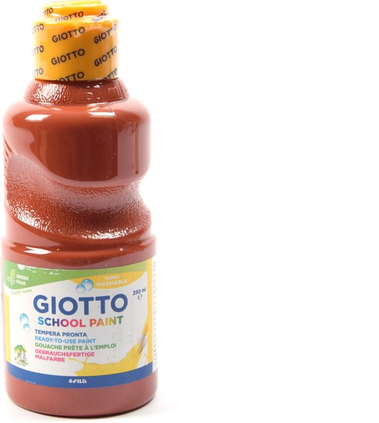 Foto: Tempera schoolverf voor kinderen bruine waterverf 250 ml geschikt vanaf 6 jaar kwalitatieve waterverf voor schoolprojecten