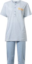 Dames Pyjama Katoen - 3/4 broek - Blue - Maat M