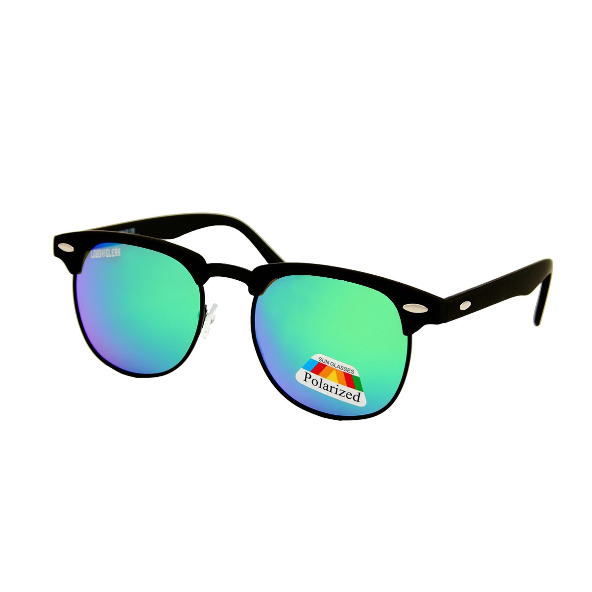 LOUD AND CLEAR® - Zonnebril - Retro - Festival Bril - Heren - Dames - Zwart - Groen - Blauw - Gepolariseerd