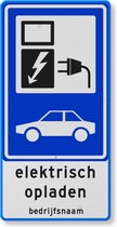 Verkeersbord elektrisch opladen met eigen tekst - aluminium DOR Klasse 3 - 15 jaar garantie 800 x 1600 mm