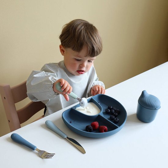 Cam Cam slabbetje met mouwen - classic stripes blue van Cam Cam — afbeelding 2