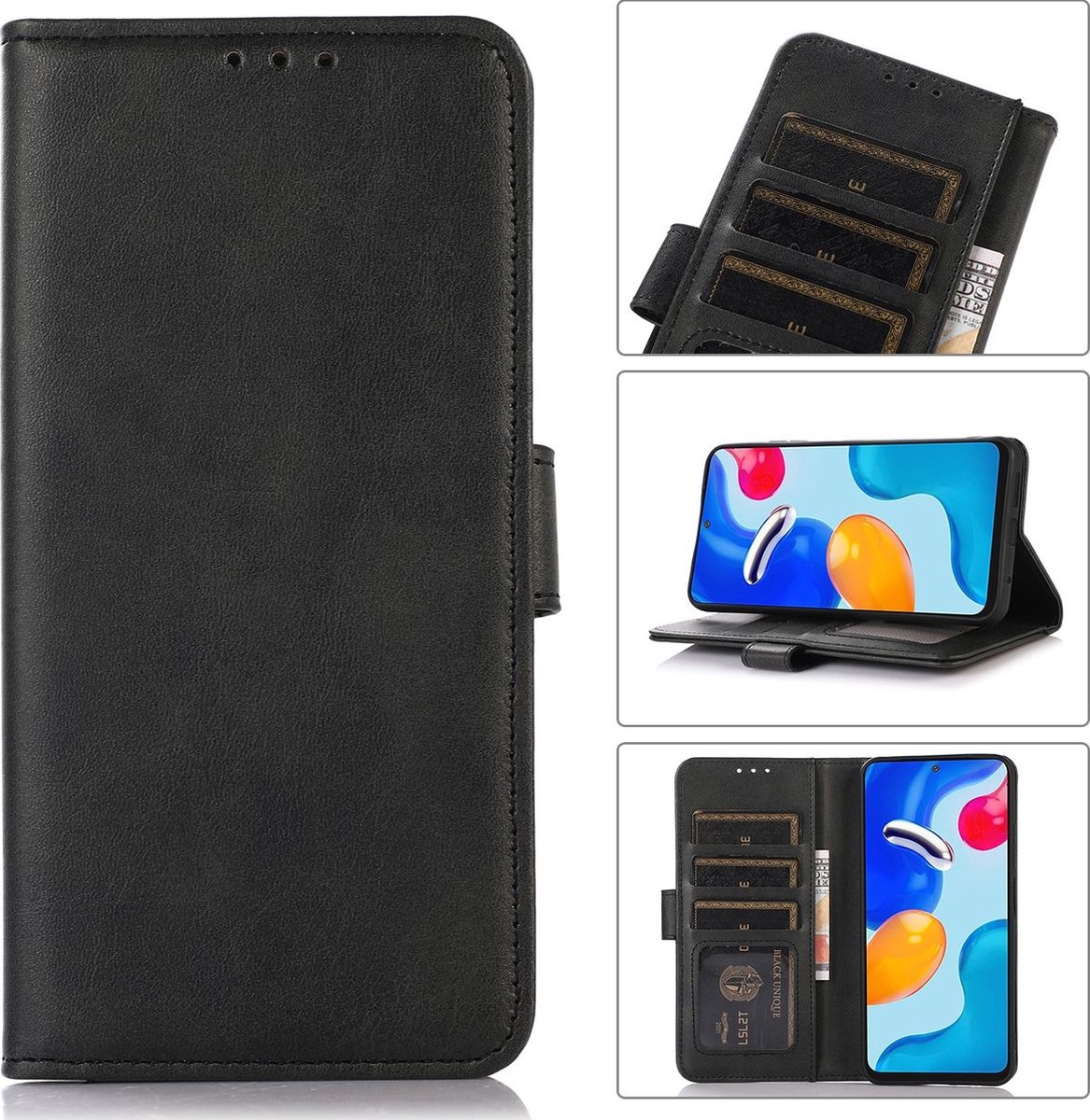 Mobigear Telefoonhoesje geschikt voor Motorola Moto G23 Hoesje | Mobigear Wallet Bookcase Portemonnee | Pasjeshouder voor 3 Pasjes | Telefoonhoesje voor Pinpas / OV Kaart / Rijbewijs - Zwart