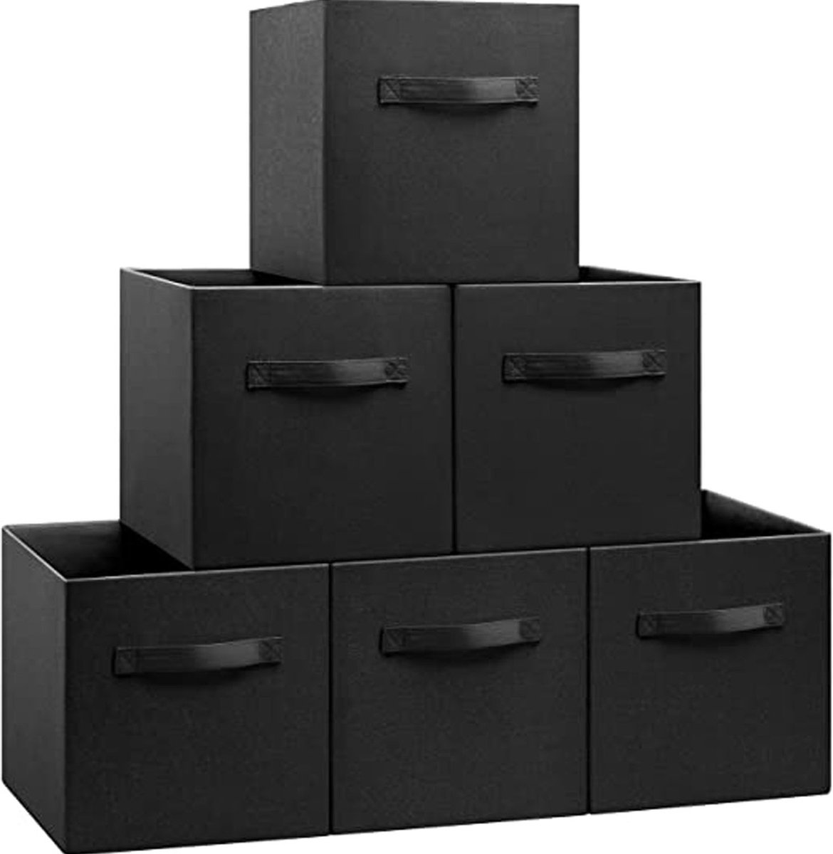 SWILIX ® Multifunctioneel Opbergmand / Opbergbox - kast organizer - 6 Stuks - 20 L - Zwart