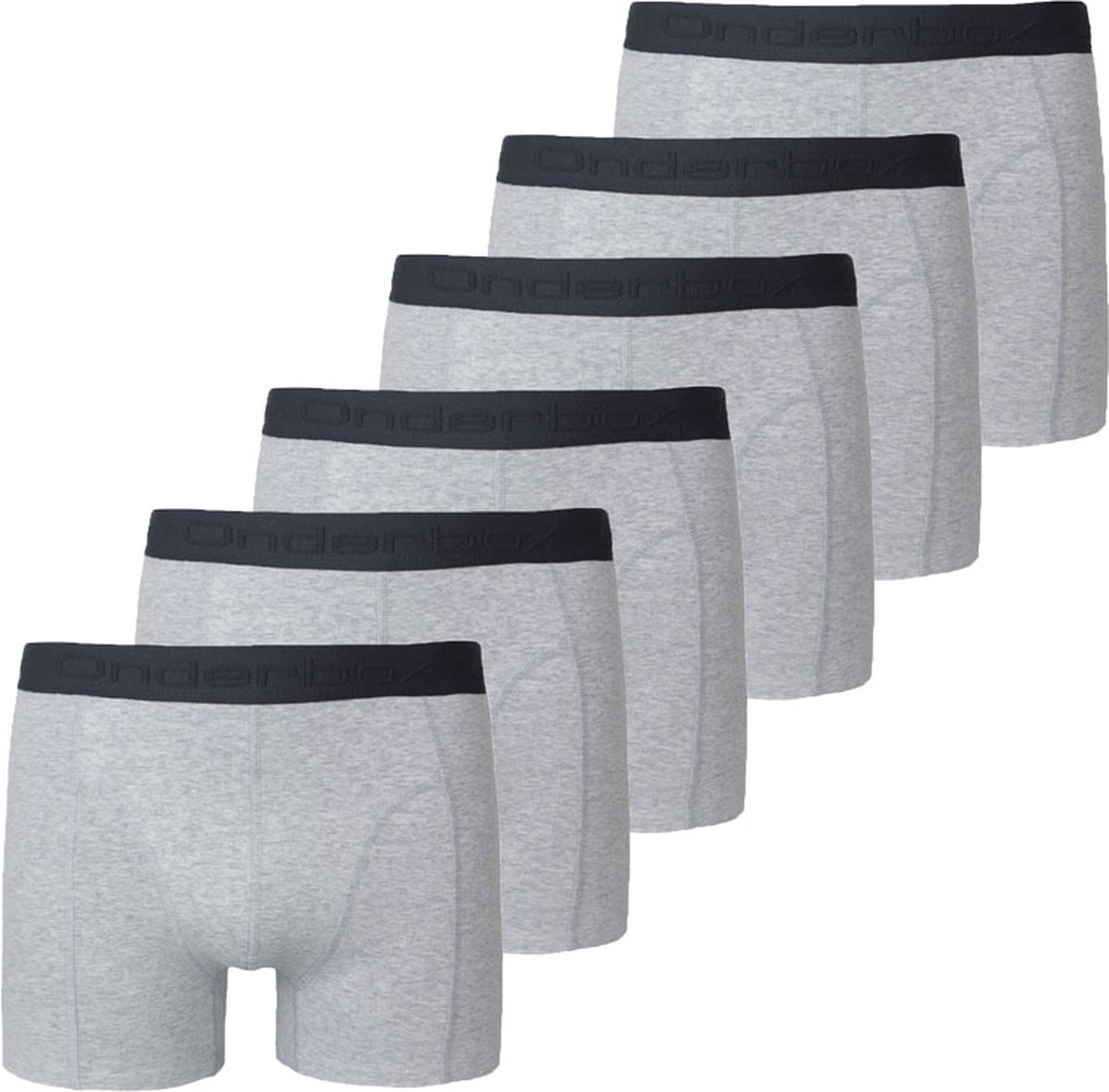 Onderbox boxershorts stretch katoen 6-pack grijs