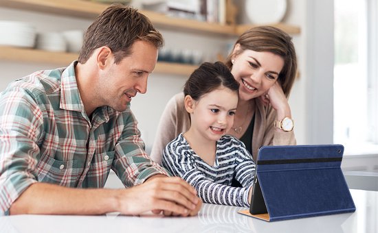 Dasaja iPad 10.2 (2019 / 2020 / 2021) étui en cuir bleu avec porte-stylo