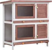 Bol.com Furniture Limited - Konijnenhok voor buiten met 4 deuren hout bruin aanbieding