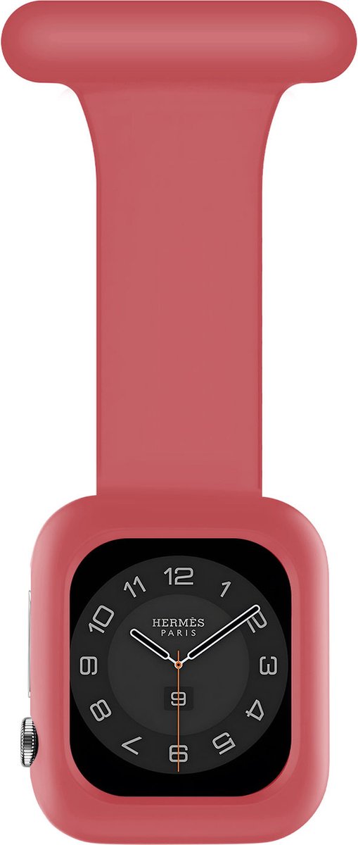 Strap-it Geschikt voor Apple Watch verpleegkundige band met Case - Maat: 42 - 44 - 45mm - rood