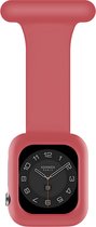 Strap-it Geschikt voor Apple Watch verpleegkundige band met Case - Maat: 42 - 44 - 45mm - rood