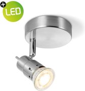 Home sweet home LED opbouwspot Cilindro 9,5 cm - mat staal