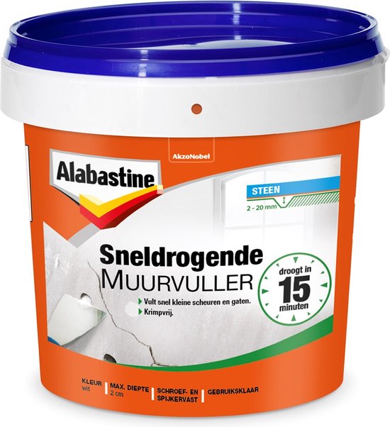 Alabastine Sneldrogende Muurvuller - Wit - 1 kg - Alabastine