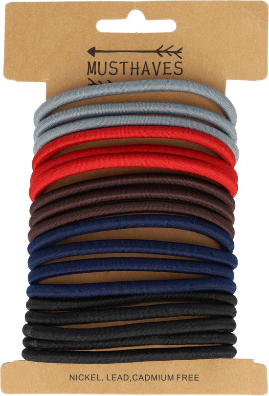 haarelastiekjes voor dames en meisjes, elastisch, vlechtelastiek, origineel, stijlvolle paardenstaart, 12 kleurvarianten