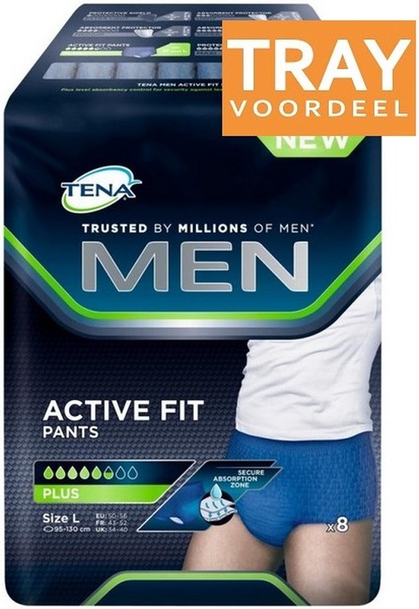 Tena Men Active Fit Pants Plus Bleu L/xl 10 772610 - Pazzox