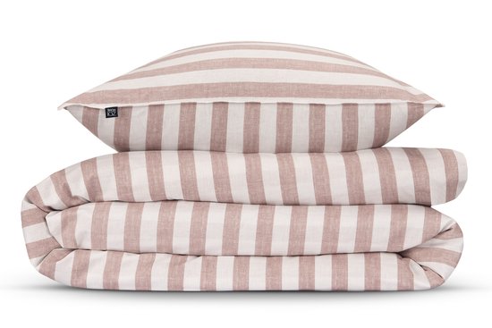 Zohome Dekbedovertrek Banda-di-Lino - Bedlinnen met Strepen - 240x220 - Beige - Dekbedhoes van 100% Katoen van Zohome — afbeelding 3